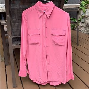 Equipment Hot Pink Silk Blouse